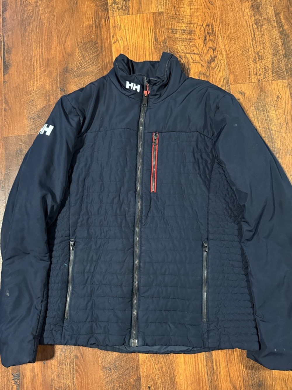 Helly Hansen Men's Navy Quilted Puffer Jacket with Contrast Zip